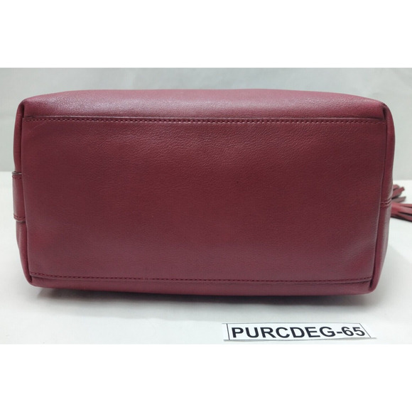 Coach Red Leather Duffle Zipper Closure Crossbody Shoulder Bag - Picture 8 of 16